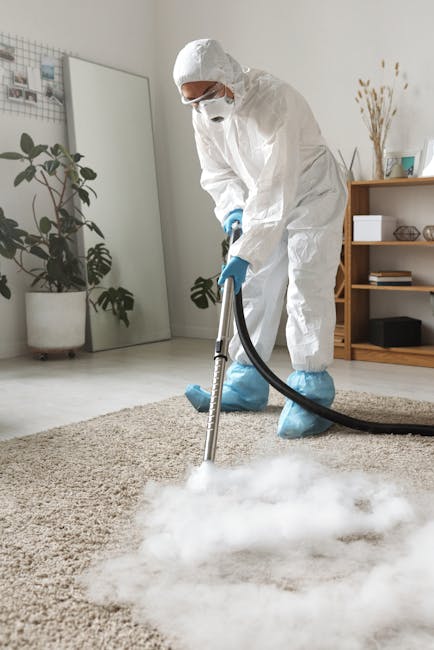 Close-up image of a commercial upright vacuum cleaner with a transparent dust container filled with debris, connected to a flexible, patterned hose that extends to a flat floor brush attachment. The vacuum is positioned on a pink carpet in an indoor residential or office space, with a white wall and wooden skirting board visible in the background. The surface appears clean and well-maintained, with a shiny and dust-free appearance on the carpet, reflecting a professional cleaning environment associated with surface cleaning and sanitisation services provided by Paddington Carpet Cleaning.